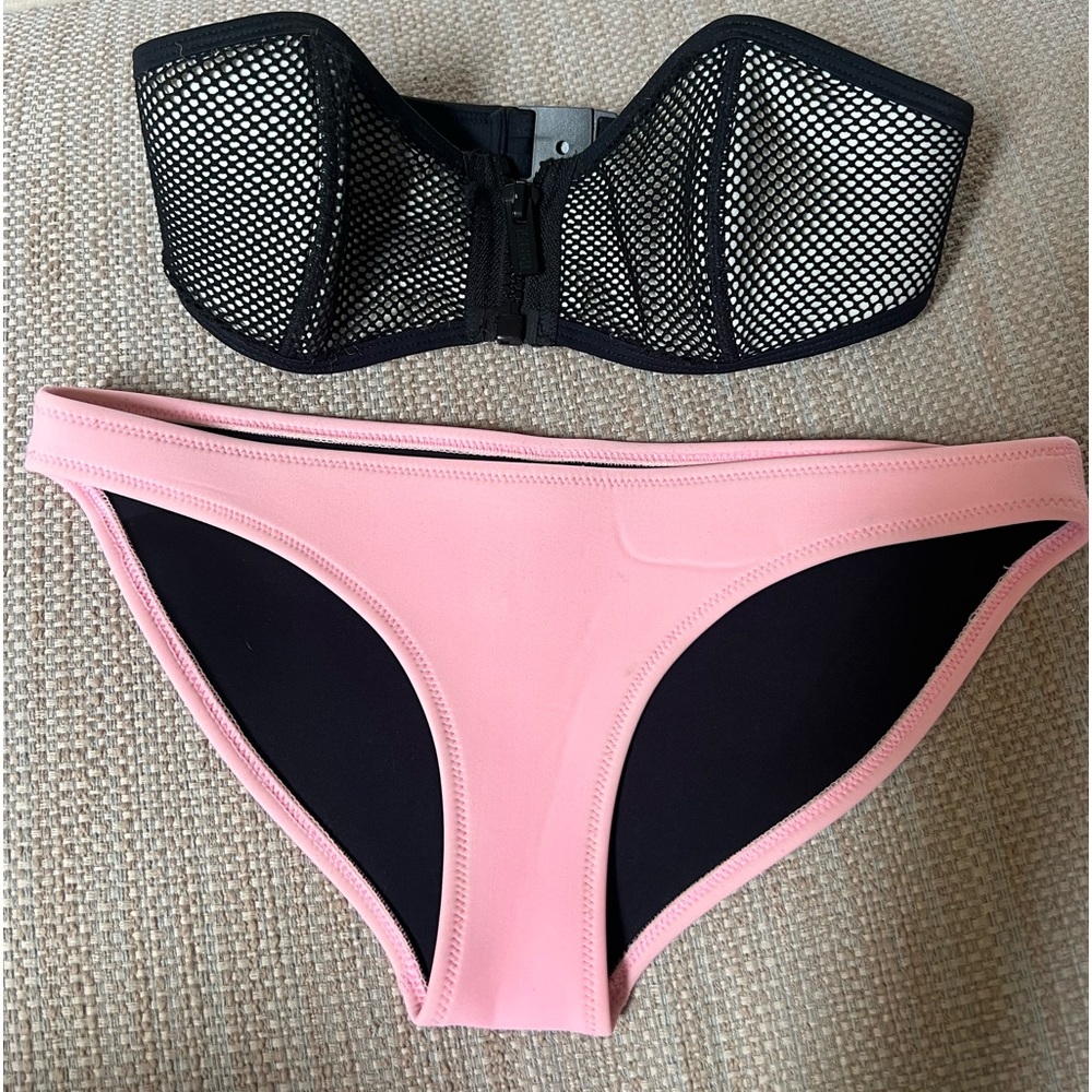 Triangl bikini pink and black size XS